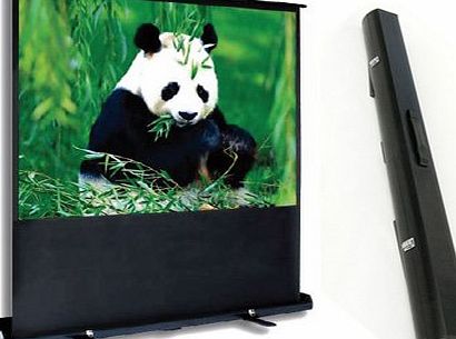 PCP60MM 60`` Portable pull-up Projector Screen w/ Integrated Carry Case/ Floor Stand for Mobile Presentation