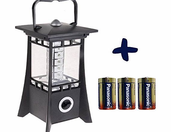 Allcam Vision 24 LED Camping Lantern - Ultra bright Lamp for Fishing, Hunting, Garden light, Caravan or Outdoor Led Lights with Dimmer Switch amp; Panasonic Pro Gold Batteries pre-installed