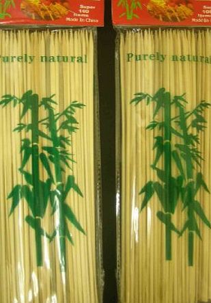 100 x Barbeque BBQ Grill Kebab Cocktail Sticks Wooden Bamboo Skewers 28cm (11``)