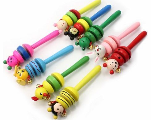 Funny Cute Baby Cartoon Animal Wooden Bell Musical Developmental Instrument Toy