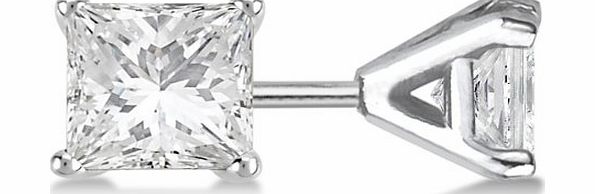 Allurez 0.50ct. Martini Princess Diamond Stud Earrings Platinum (H-I, SI2-SI3)