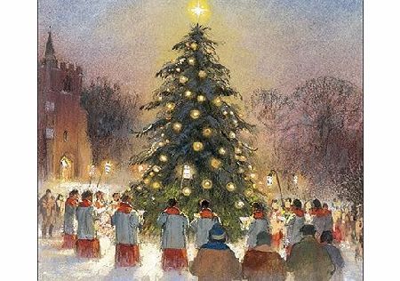 Almanac Gallery Charity Christmas Cards (ALM4380) In Aid Of Guide Dogs for the Blind Association - Christmas Carolling - Pack Of 8 Cards