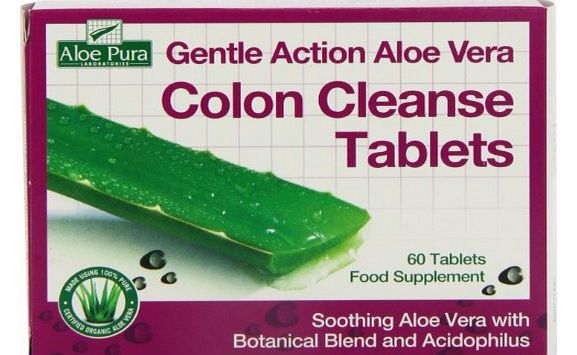 Aloe Pura Gentle Action Aloe Vera Colon Cleanse Tablets 60