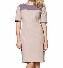 Alore Beige and mocca two-tone dress