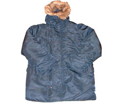 Fur lined hooded parka jacket