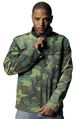 zip-fastening camoflage print jacket