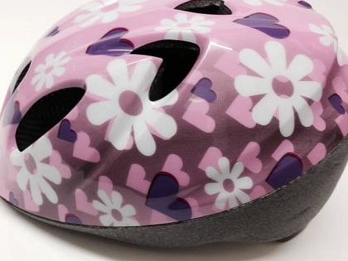 Alpha Plus Pale Pink Flowers Childrens Bike Helmet 44-50cm