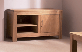 Contemporary Oak Small TV Cabinet -