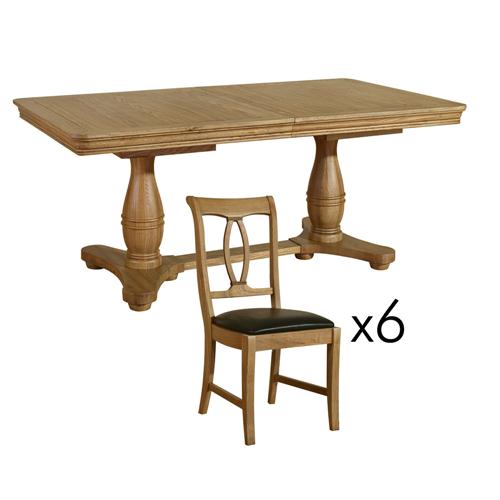 Alsace Dining Set with Oak Chairs 910.042