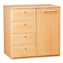 Piani 4 drawer tallboy with cupboard