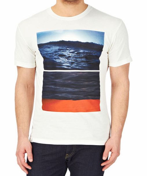 Altamont Mens Altamont Flipped Seascape T-shirt - Bone