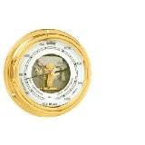 Altitude Yachting Case Hi-Sensitiv Brass Barometer with Visible Movement