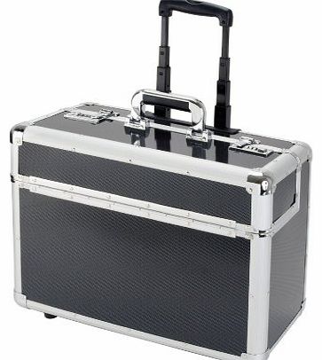 Alumaxx Trolley Pilot Case Laptop Compartment 2 Combination Locks Silver-Carbon Aluminium Ref 45129