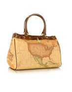 Alviero Martini 1a Prima Classe - Geo Patent Trim Satchel Handbag