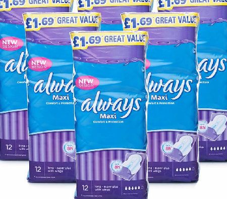 Always Maxi Long Super Plus with Wings 6 Pack