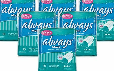 Always Maxi Normal Plus with Wings 6 Pack