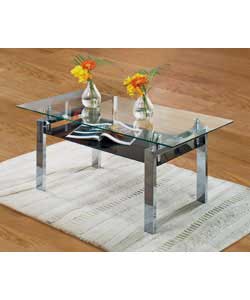 Glass and Chrome Coffee Table