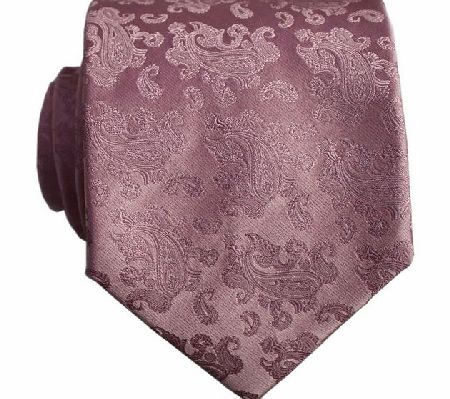Amanda Christensen Pink Satin Paisley Silk Tie by