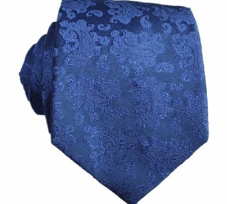 Amanda Christensen Royal Blue Satin Paisley Silk Tie by
