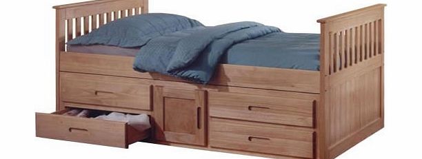 Amani Captains Single 3ft Cabin Bed - Pine Storage Bed Frame