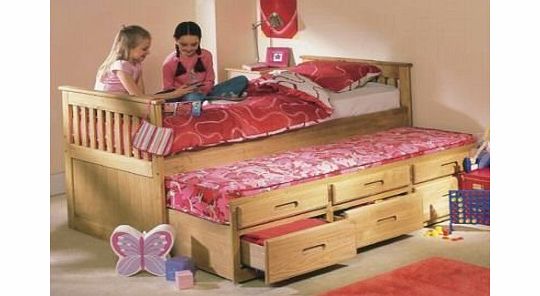 Amani International Ltd Cloudseller Captains BED WITH Under Bed (wax) with storage