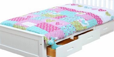 Amani International Ltd Cloudseller Childrens / Kids 3ft Single Captain Cabin Storage Solid Pine Wooden Bed Bedframe - Finished in White (Made from High Quality Brazilian Sustainable Pine)