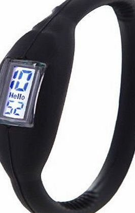 amazing-trading Fashionable Sports Digital Silicone Rubber Jelly Anion Bracelet Wrist Watch Unisex