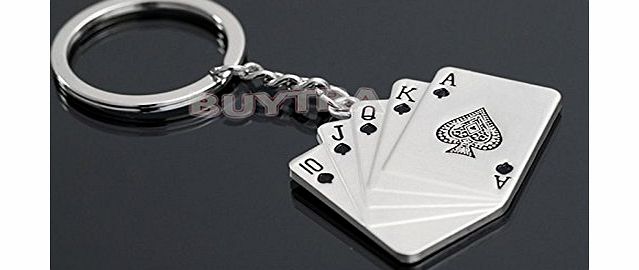 amazing-trading GOOD SELLING Ring Keychains Keyfob Pendent Poker Royal Flush Lovely Keyrings