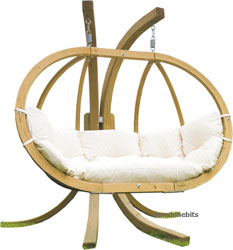 Amazonas Globo Double Wooden Swing Seat-Green