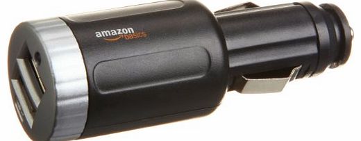 AmazonBasics 2-Port USB Car Charger with 2.1 Amp Output in Black