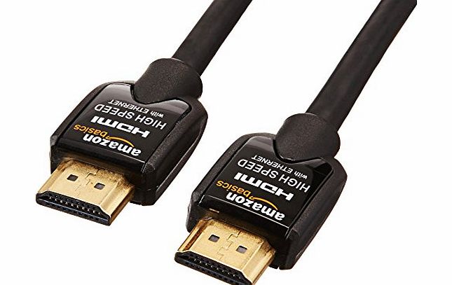 AmazonBasics High-Speed HDMI Cables *Pack of 2* of 9.8 Feet/3 meters - Supports Ethernet, 3D, and Audio Return