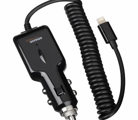 AmazonBasics Lightning Car Charger for iPhone, iPad and iPod (2.1 Amp Output) Apple-certified
