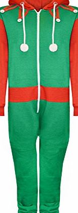 Amberclothing Novelty Unisex Mens Ladies Elm Santa All in One Christmas Onesie Costume Jumpsuit (Large, Red)