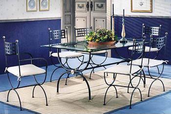 Ambiance San Pellegrino Table with Six Novara Chairs