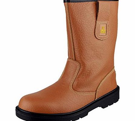 Amblers Steel FS125 Tan Safety Rigger Safety Footwear Nubuck - Size 6