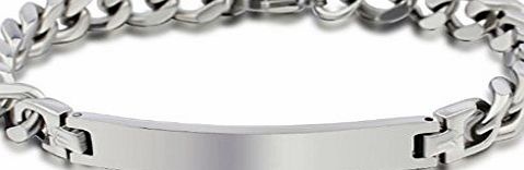 AmDxD  Jewelry Titanium Stainless Steel Mens Fashion Curb Chain Bracelet Polished Finish Length 21.3CM