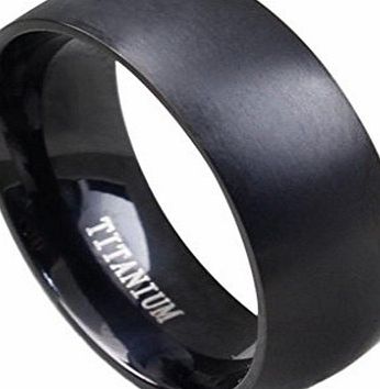 AmDxD  Jewelry Titanium Stainless Steel Mens Fashion Ring Engagement Promise Bands Black UK Size N 1/2
