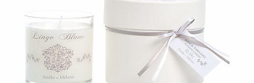 Amelie et Melanie White Linen Scented Candle