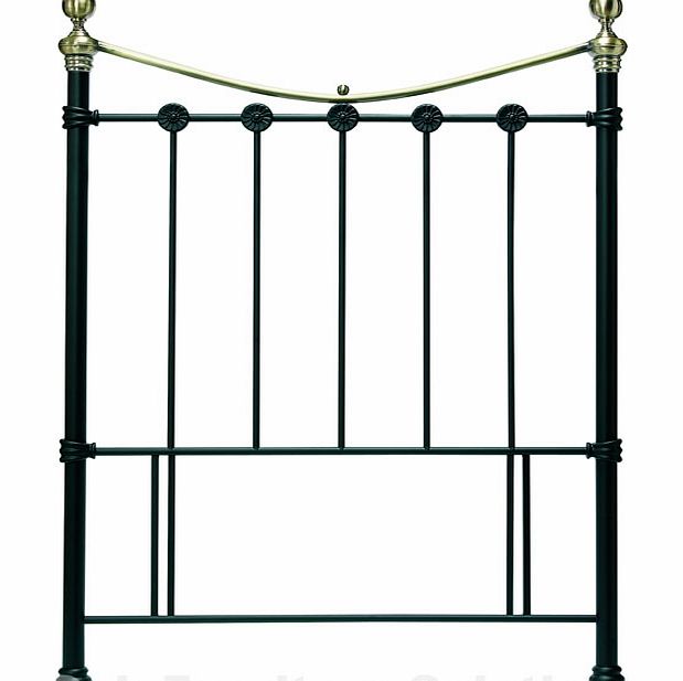 Amelie Matt Black/Antique Brass Headboard - 90cm