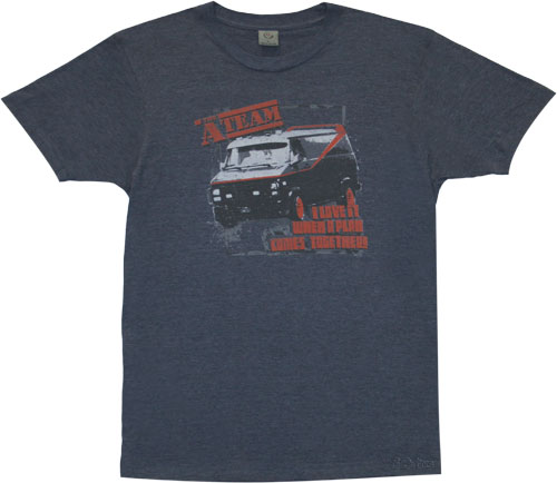 American Classics Blue Distressed A Team Van Men` T-Shirt from American Classics