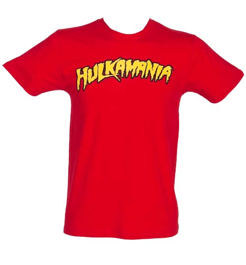 Mens Red Hulkmania Logo T-Shirt from