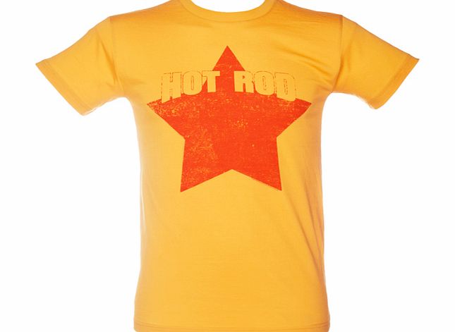 Mens Yellow Hot Rod Star T-Shirt from
