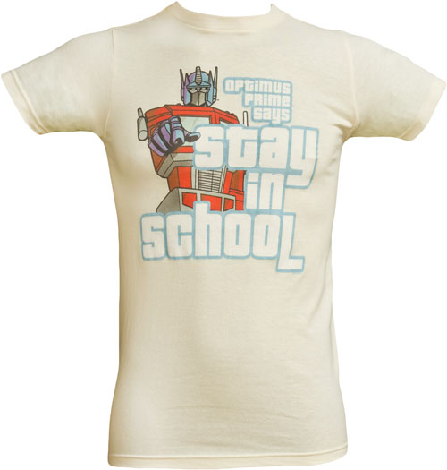 Optimus Prime Stay In School Men` T-Shirt
