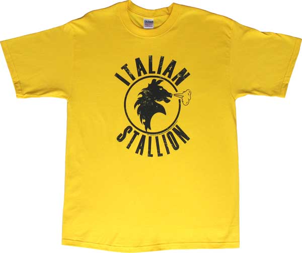 Rocky Italian Stallion Yellow Men` T Shirt from American Classics
