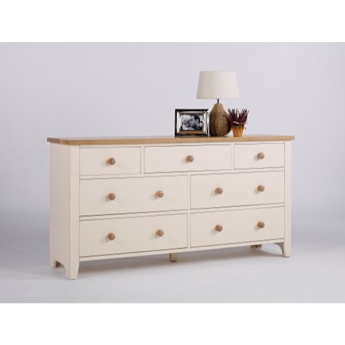 Ametis Dove 3 Over 4 Drawer Chest In Ivory and Ash