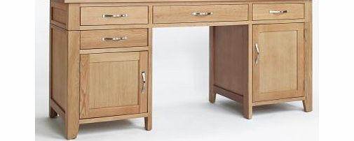 Ametis Sherwood Oak Double Pedestal Desk