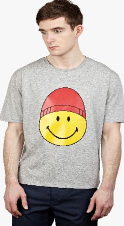 AMI Mens Smiley Print T-Shirt ami2408gryl