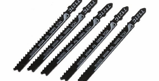Amico 5 Pieces T127C Black HCS Jig Saw Jigsaw Blade for Electric Power Tool