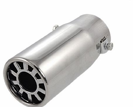 Vehicle Car Auto Exhaust Extension Pipe Silencer Muffler Silver Tone