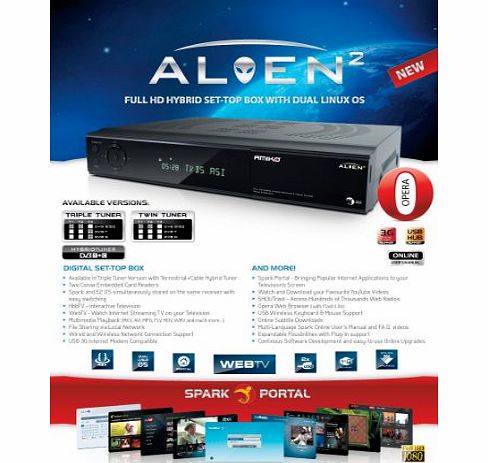 Amiko Alien 2 HD Twin Tuner (2 x DVB-S/S2) Linux Dual Boot Satellite Receiver
